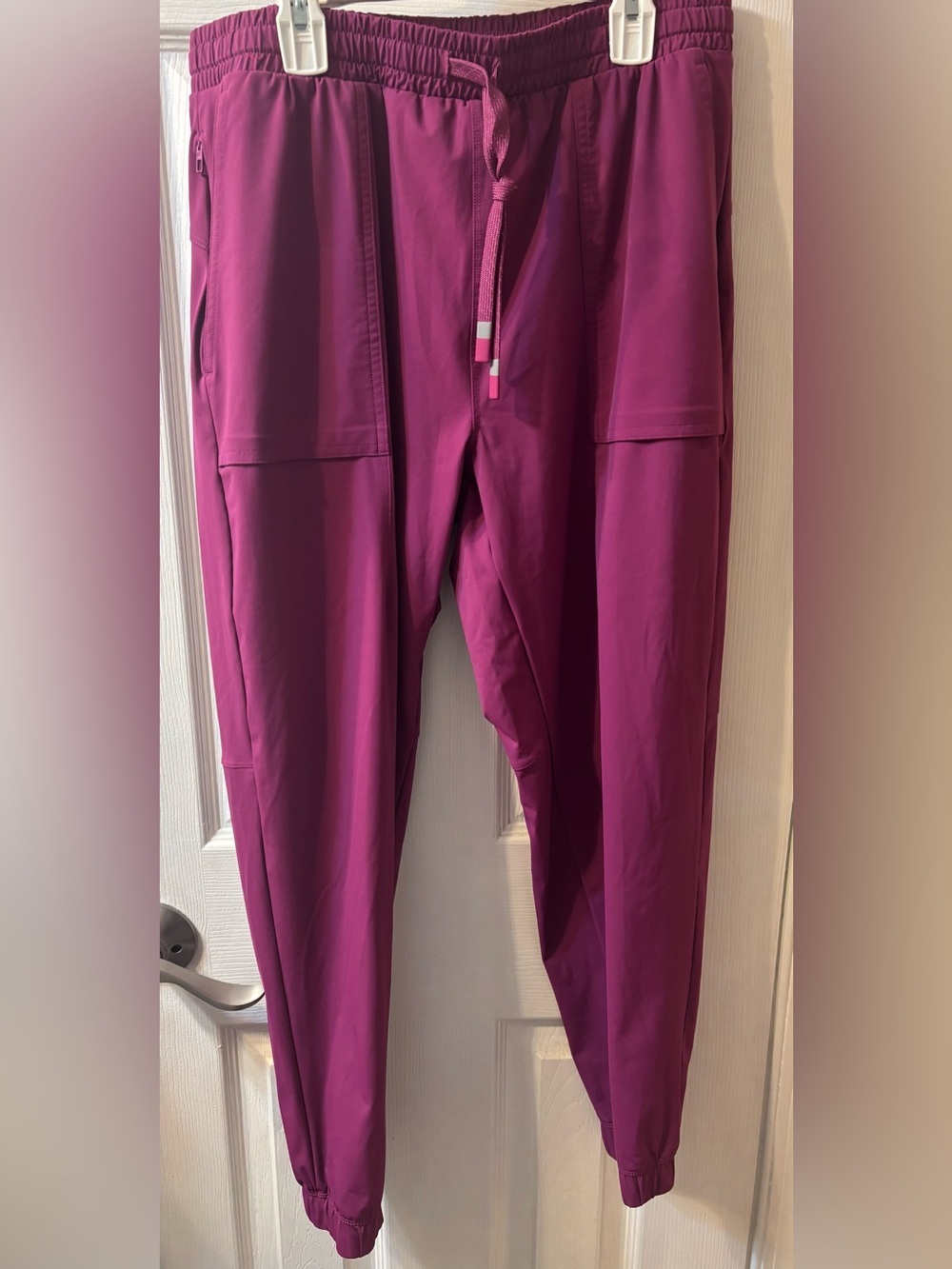 Fabletics Magenta Drawstring Track Joggers - Picture 4 of 7